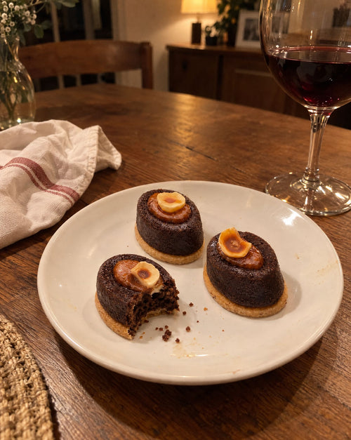 Chocolate hazelnut fondants on a dinner table